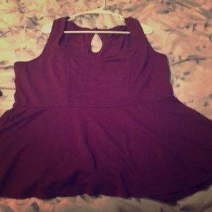 Maroon peplum top from torrid